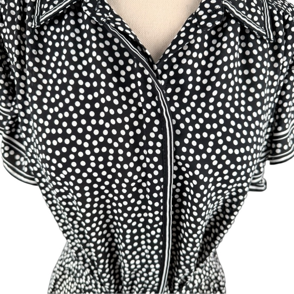 Max Studio Black and White Patterned Midi Dress - Picture 4 of 8